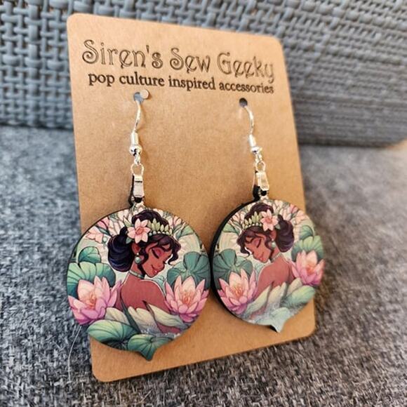 Princess Tiana Princess and the Frog Disney Earrings - Picture 3 of 3